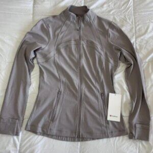 New Lululemon Define Jacket Nulu Sz 12 Mauve Gray Full Zip Hip Length Slimming